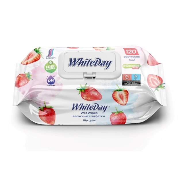 ΜΩΡΟΜΑΝΤΗΛΑ WHITEDAY ΜΕ ΚΑΠΑΚΙ 120ΤΕΜ STRAWBERRY