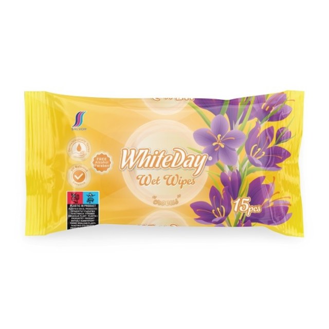 ΥΓΡΑ ΜΑΝΤΗΛΑΚΙΑ ΤΣΕΠΗΣ WHITEDAY 15ΤΕΜ ΔΙΑΦΟΡΑ ΑΡΩΜΑΤΑ ΣΕ ΣΤΑΝΤ