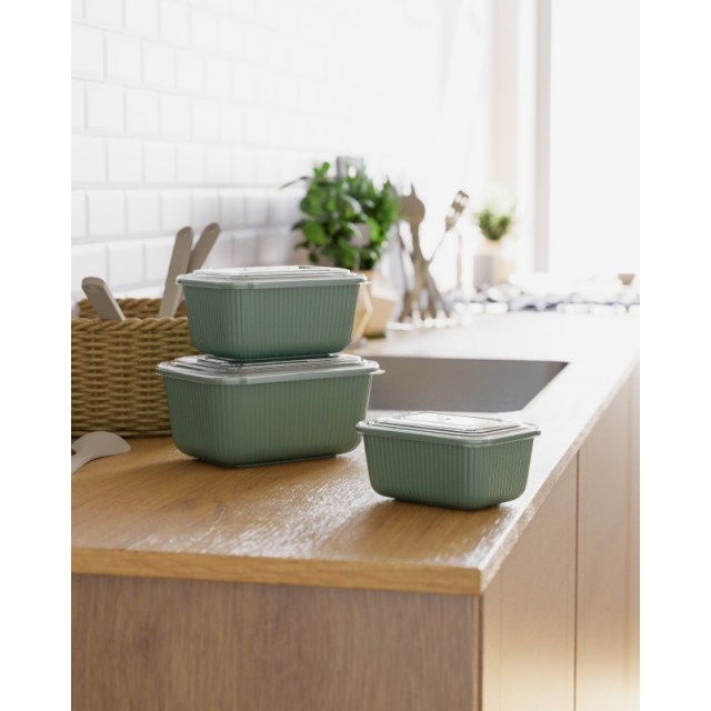 ΦΑΓΗΤΟΔΟΧΕΙΟ LINE ΟΡΘΟΓΩΝΙΟ ΣΕΤ 3 ΤΕΜ 600ml-1050ml-1800ml