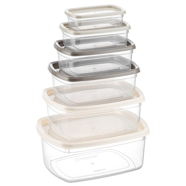 ΦΑΓΗΤΟΔΟΧΕΙΟ EASYBOX ΟΡΘΟΓΩΝΙΟ ΣΕΤ 6 ΤΕΜ 225ml-430ml-750ml-1220ml-1950ml-3000ml No661