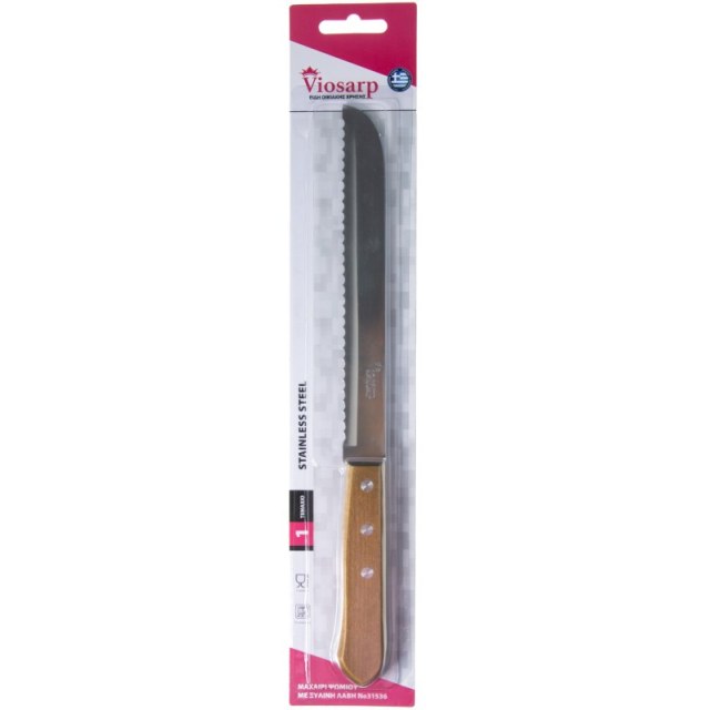 ΜΑΧΑΙΡΙ ΨΩΜΙΟΥ ΜΕ ΞΥΛΙΝΗ ΛΑΒΗ 34cm Νο31536
