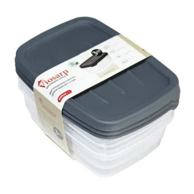 ΦΑΓΗΤΟΔΟΧΕΙΟ CRYSTAL ΟΡΘΟΓΩΝΙΟ ΣΕΤ 3 ΤMX 300ml
