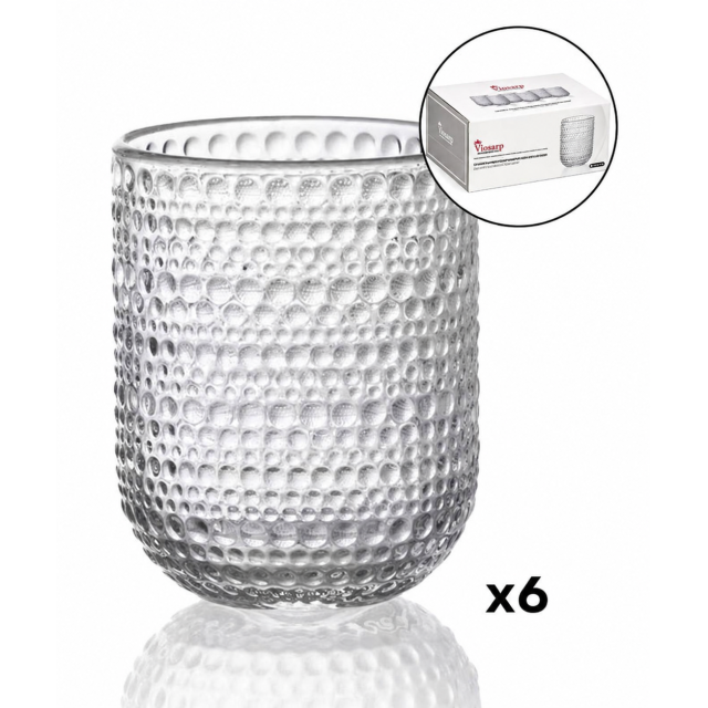 ΠΟΤΗΡΙ ΓΥΑΛΙΝΟ ΝΕΡΟΥ ΔΙΑΦΑΝΟ 280ml ΣΧΕΔΙΟ DROP ΣΕΤ 6 ΤΜΧ Νο52142