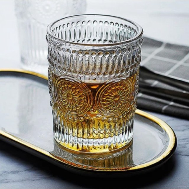 ΠΟΤΗΡΙ ΓΥΑΛΙΝΟ ΝΕΡΟΥ ΧΡΩΜΑΤΙΣΤΟ 300ml ΣΧΕΔΙΟ VINTAGE ΣΕΤ 6 ΤΜΧ Νο52104