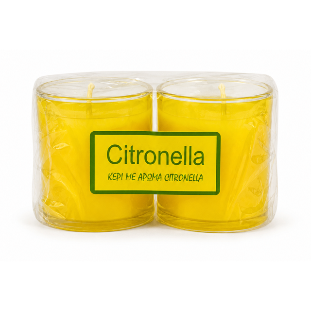 ΚΕΡΙ ΜΕ ΑΡΩΜΑ CITRONELLA ΣΕ ΠΟΤΗΡΙ 5x6cm
