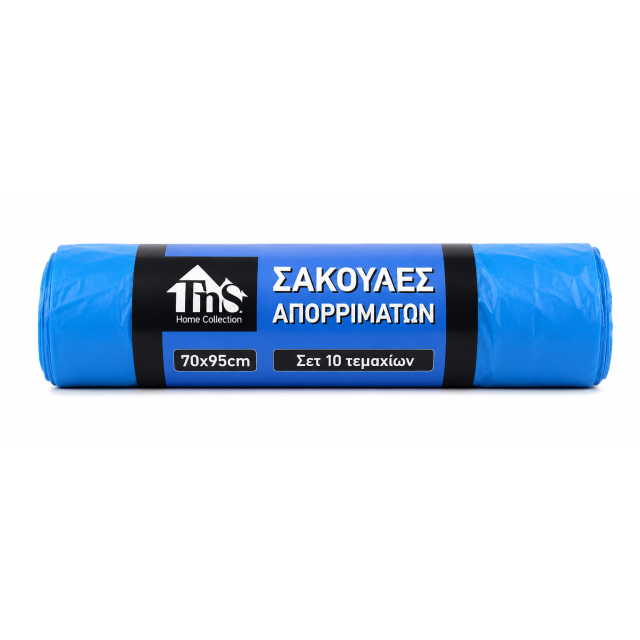 ΣΑΚΟΥΛΑ ΑΠΟΡΡΙΜΑΤΩΝ ΜΠΛΕ 10 ΤΜΧ ΜΕ ΚΟΡΔΟΝΙ 70x95cm Νο0067