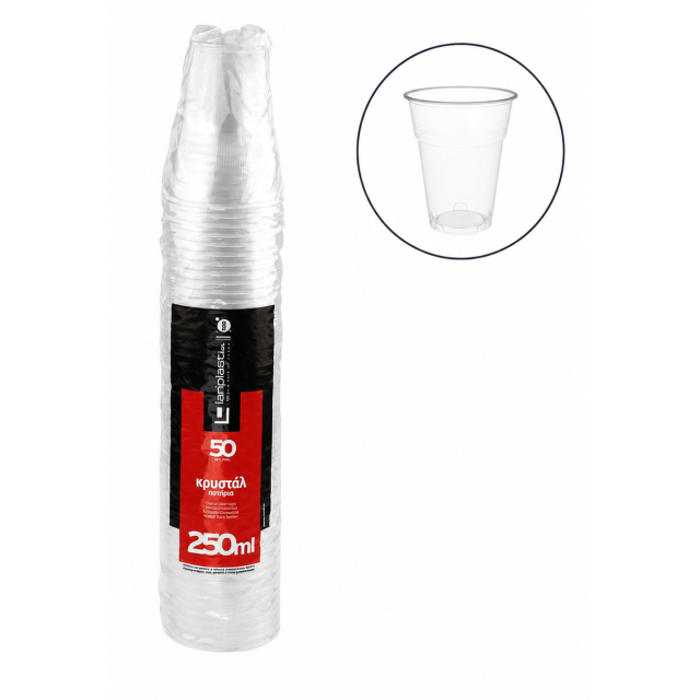 ΠΟΤΗΡΙΑ ΠΛΑΣΤΙΚΑ Νο503 50ΤΜΧ ΚΡΥΣΤΑΛ 250ml